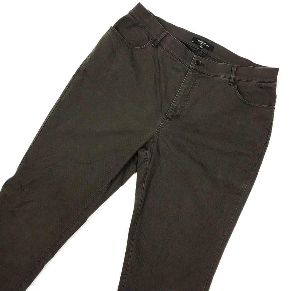 Lafayette 148 New York Textured Brown Jeans Sz 12